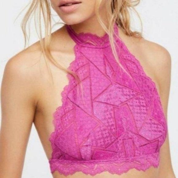 FP People Moonstruck Highneck Halter Bra Lace Scal - Picture 2 of 8